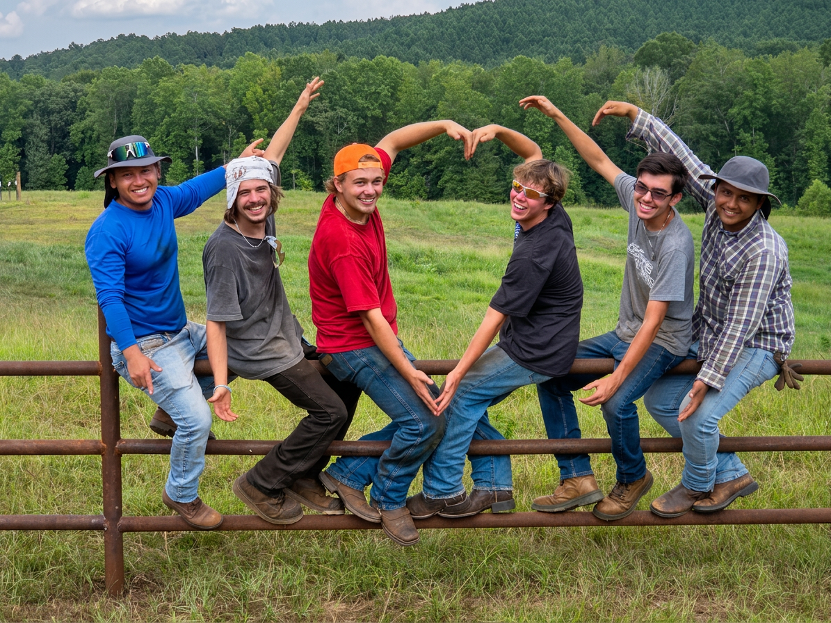 Farm volunteers sharing community and mentorship outdoors