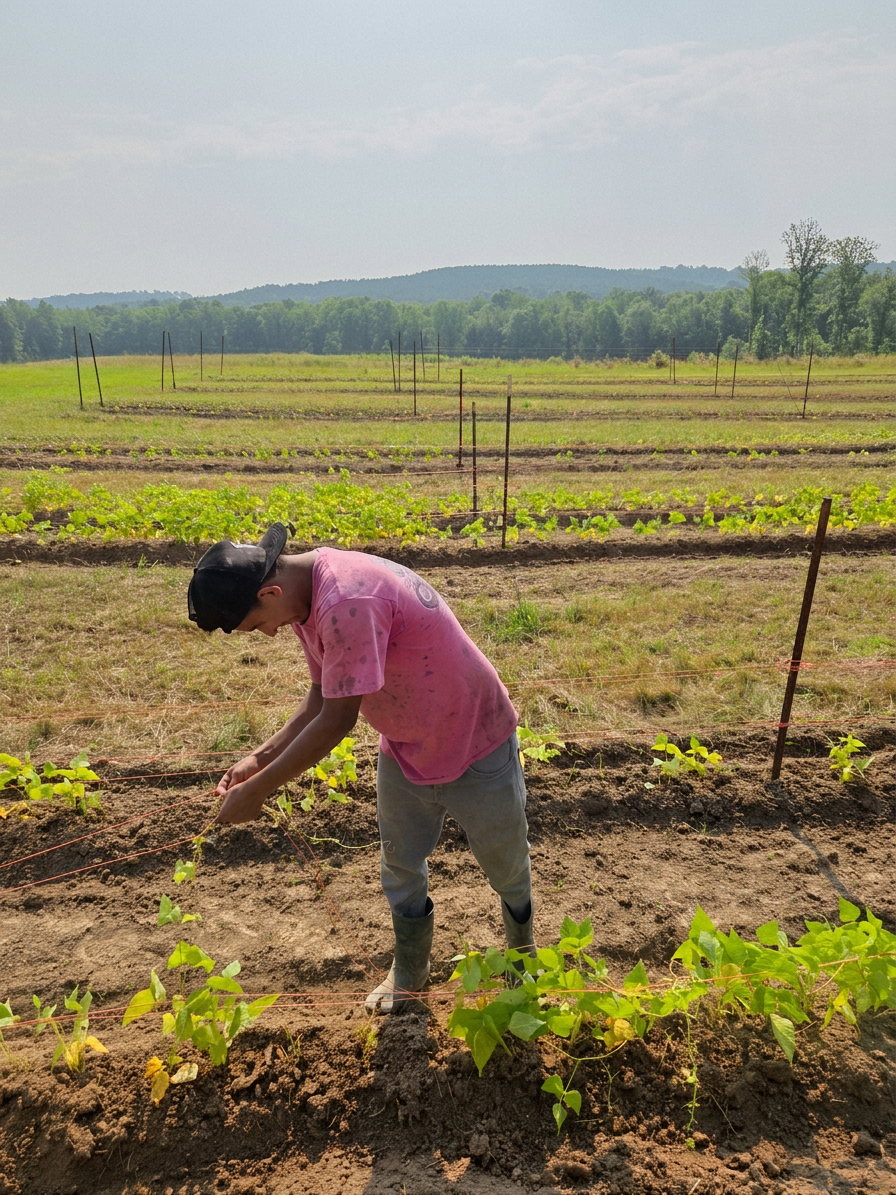 Field work supporting regenerative crop growth